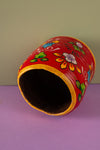 Vintage Hand Painted Medium Wooden Pot (Re-worked) - 28