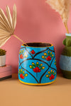 Vintage Hand Painted Medium Wooden Pot (Re-worked) - 29