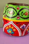 Vintage Hand Painted Medium Wooden Pot (Re-worked) - 35