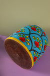 Vintage Hand Painted Medium Wooden Pot (Re-worked) - 36