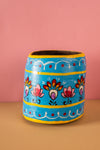 Vintage Hand Painted Medium Wooden Pot (Re-worked) - 38