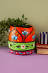 Vintage Hand Painted Medium Wooden Pot (Re-worked) - 39