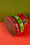 Vintage Hand Painted Medium Wooden Pot (Re-worked) - 45