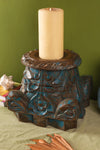 Vintage Carved Pillar Base Candle Holder - 04