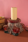 Vintage Carved Pillar Base Candle Holder - 08