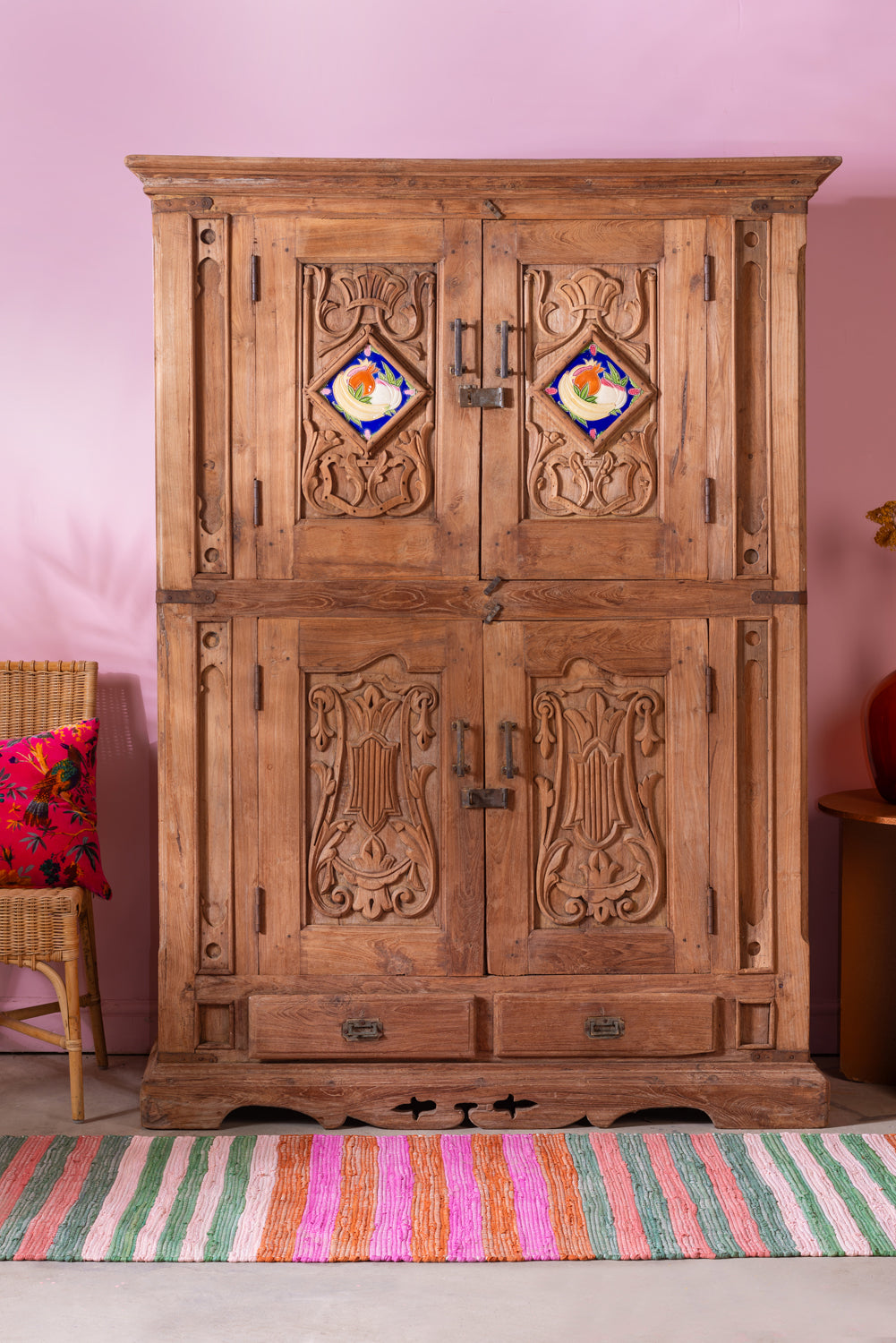 Carved Vintage Wooden Almirah