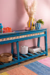 Blue Vintage Console Table with Tiles