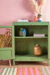 Vintage Green Glazed Cabinet <p>W:96cm D:51cm H:116cm </p>