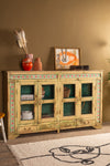 Vintage Cream Sideboard with Tiles <p>W:187cm D:42cm H:114cm </p>