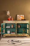Vintage Cream Sideboard with Tiles <p>W:187cm D:42cm H:114cm </p>
