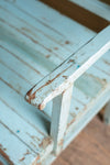 Pale Blue Vintage Wooden Bench