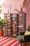 Vintage Blue Wooden Shelving Unit