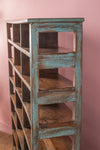 Vintage Blue Wooden Shelving Unit