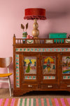 Vintage Sideboard with Indian Paintings & Tiles