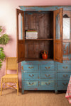 Vintage Blue Wooden Almirah <p>W:180cm D:45cm H:210cm </p>