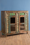 Vintage Teal Cabinet with Tiles