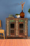 Vintage Teal Cabinet with Tiles