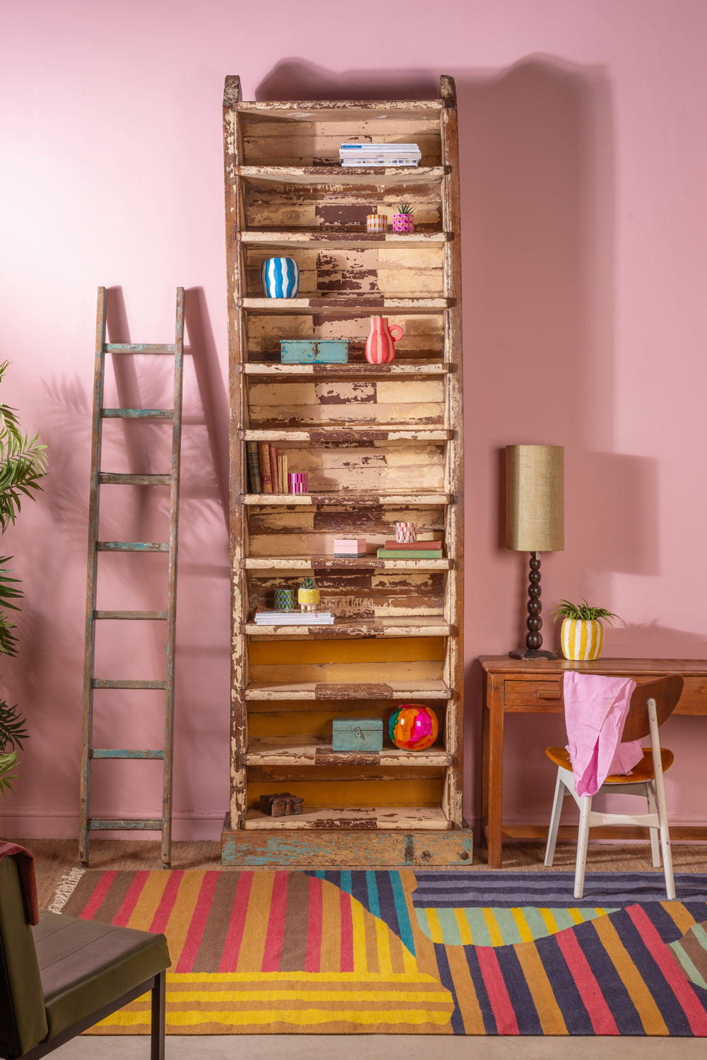 Tall Vintage Cream Shelves Ian Snow Ltd