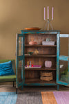 Blue Vintage Display Cabinet <p>W:95cm D:45cm H:145cm </p>