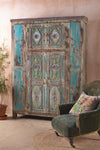 Stunning Carved & Colourful Vintage Almirah