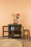 Dark Green Vintage Display Cabinet <p>W:69cm D:46cm H:68cm </p>
