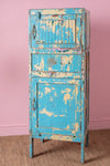 Vintage Blue & Yellow Side Cupboard