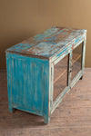 Vintage Low Blue Glazed Cabinet