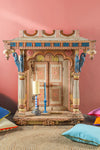 Incredible Vintage Blue & Pink Temple <p>W:116cm D:77cm H:123cm </p>