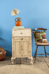 Cream Vintage Cupboard with Lidded Top <p>W:50cm D:50cm H:82cm </p>