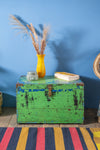 Vintage Green Wooden Chest <p>W:60cm D:36cm H:36cm </p>