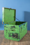 Vintage Green Wooden Chest <p>W:60cm D:36cm H:36cm </p>