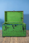 Vintage Green Wooden Chest <p>W:60cm D:36cm H:36cm </p>