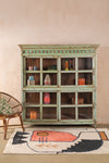 Pale Green Vintage Display Cabinet with Tiles <p>W:162cm D:35cm H:167cm </p>