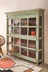 Pale Green Vintage Display Cabinet with Tiles <p>W:162cm D:35cm H:167cm </p>