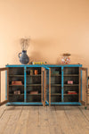 Vintage Blue Double Wall Showcase <p>W:153cm D:21cm H:83cm </p>