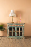 Vintage Pale Blue Cabinet with Tiles <p>W:97cm D:43cm H:84cm </p>