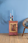 Pink & Cream Vintage Side Cabinet <p>W:39cm D:36cm H:58cm </p>
