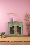 Vintage Green Cabinet with Tiles <p>W:96cm D:32cm H:90cm </p>