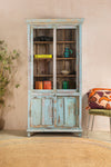 Pale Blue Vintage Display Cabinet <p>W:102cm D:40cm H:200cm </p>