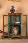 Vintage Dark Green Display Cabinet <p>W:58cm D:39cm H:107cm </p>