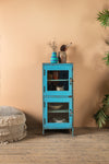 Blue Vintage Side Cabinet <p>W:43cm D:38cm H:103cm </p>