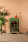Vintage Green Display Cabinet <p>W:65cm D:35cm H:108cm </p>
