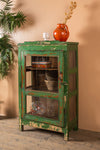 Vintage Green Display Cabinet <p>W:65cm D:35cm H:108cm </p>