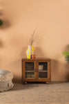 Vintage Wooden Glazed Cabinet <p>W:65cm D:31cm H:56cm </p>