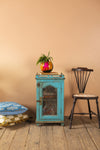 Vintage Blue Jali Side Cabinet <p>W:42cm D:40cm H:72cm </p>
