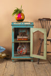 Vintage Blue Jali Side Cabinet <p>W:42cm D:40cm H:72cm </p>