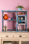 Blue & Pink Vintage Kitchen Shelving Unit <p>W:92cm D:27cm H:79cm </p>