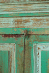 Vintage Wooden Almirah in Green Tones <p>W:111cm D:50cm H:178cm </p>