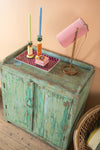 Pale Green Vintage Cupboard <p>W:86cm D:47cm H:94cm </p>
