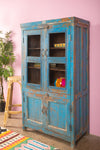 Blue Vintage Wooden Cabinet <p>W:89cm D:48cm H:160cm </p>
